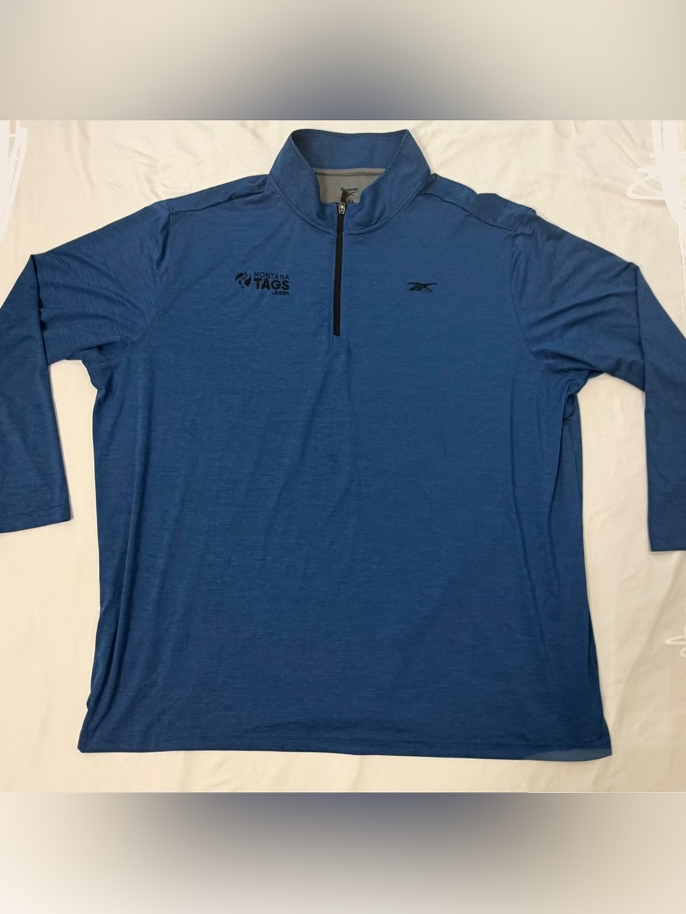 Reebok Men's Heathered Blue 1/4 Zip Performance Pullover 4x